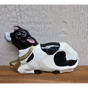 Holstein Cow Spoon Rest Vintage 1990's ACME International Ceramic  Original Tags